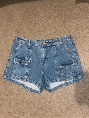 Women’s Blue Denim Cargo Shorts